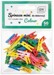 Spinacze kolorowe mini do dekoracji w op. 50szt., Interdruk