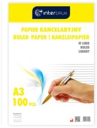 Papier kancelaryjny A3 linia 100 ark, Interdruk