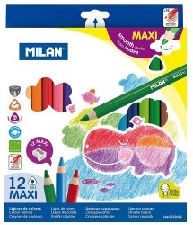 Kredki trójkątne 12-kol. MAXI pudełko kartonowe 135152, Milan