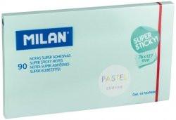 Karteczki samoprzylepne pastel 127x76mm niebieskie bloczek 90 szt., Milan