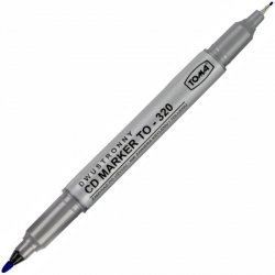 Marker do płyt CD 320 dwustronny niebieski, Toma