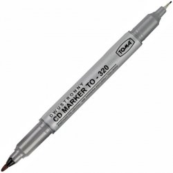 Marker do płyt CD 320 dwustronny czarny, Toma
