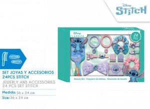 Zestaw akcesoriów do włosów i biżuterii Stitch 24 elementy ST00101