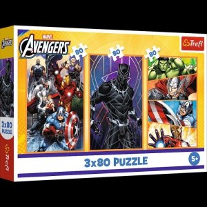 Puzzle 3x80 Dni pełne akcji MARVEL THE AVENGERS34883