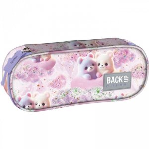 Piórnik owalny Backup Pastelowe Misie PB8A23