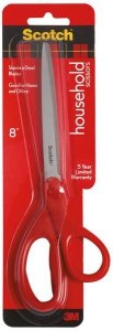 Nożyczki 20.5 cm biurowe uniwersalne czerwone Scotch, 3M