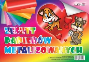 Zeszyt papierów kolorowych metalizow. B5 8-kol. ZPM-2900, Aliga