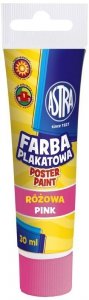 Farba plakatowa różowa tuba 30 ml., Astra