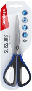 Nożyczki soft grip Easycut 300, 20 cm niebieskie, Berlingo