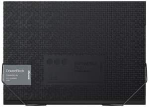 Teczka A4 z 12 przegródkami Double Black, czarna ze wzorem, Berlingo