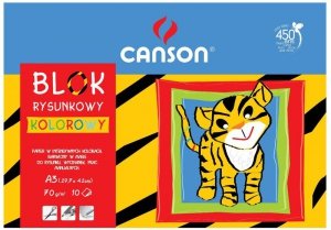 Blok rysunkowy kolorowy A3 10 k. 80g Tygrys, Canson