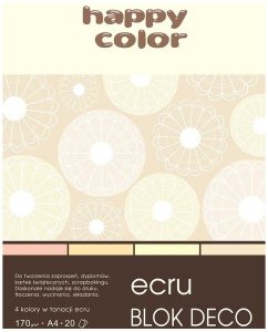 Blok Deco Ecru A5 4 kol. 170 g/m2 20 ark., Happy Color