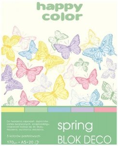 Blok Deco Spring A5 5 kol. 170 g/m2 20 ark., Happy Color