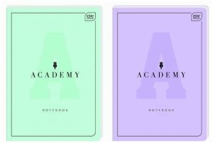Brulion A4 96 k. linia 90g Academy pastel, Interdruk