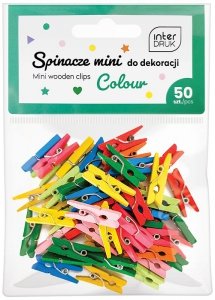 Spinacze kolorowe mini do dekoracji w op. 50szt., Interdruk