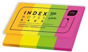 Zakładki indeksujące 4x20x50 200 k. neonowe, Interdruk