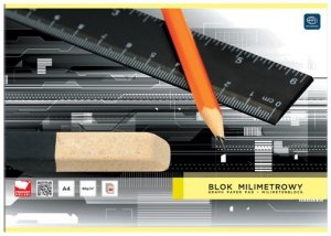 Blok milimetrowy A4 20 k. 80g, Interdruk
