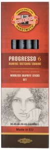 Ołówki akwarelowe kpl. 6 szt. B-6B-4B-2B-HB Progresso Aquarell, Koh-I-Noor