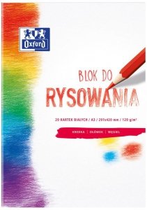 Blok rysunkowy kolorowy pastel A4 10k 100g, Oxford