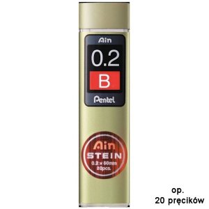 Grafity 0.2 mm B Ain Stein - fiolka 20 pręcików C272W-B, Pentel