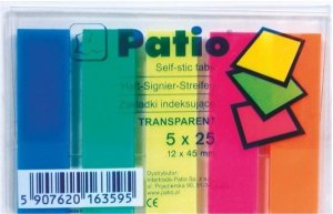 Zakładki indeksowe 5kol. Transparentne, Patio