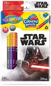 Kredki ołówkowe trójkątne 12/24-kol. dwukolorowe Disney Kids Colorino Star Wars, Patio