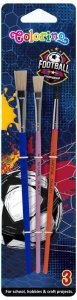 Pędzelki szkolne 3 sztuki Football blister CoolPack Colorino, Patio