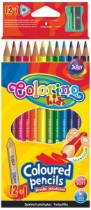 Kredki 12-kol. trójkątne + temperówka, Colorino Kids