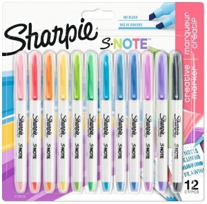 Marker Snote do prac kreatywnych ścięta końcówka 12szt., Sharpie