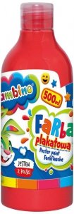 Farba plakatowa 500 ml. w butelce czerwona Bambino, St.Majewski