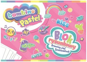 Blok rysunkowy biały A4 20 k. seria pastel, Bambino, Unipap
