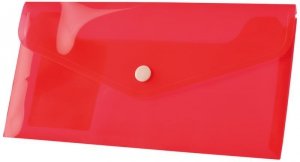 Koperta PP na zatrzask DL czerwona BT612-C, Tetis