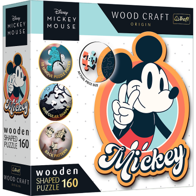 Puzzle 160 drewniane konturowe Retro Myszka Mickey 20191