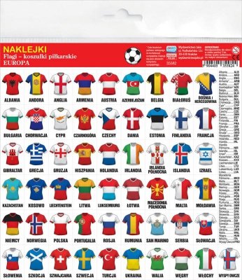 Naklejki Flagi koszulki piłkarskie Europa