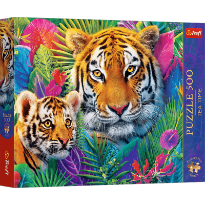 Puzzle 500 Trefl Premium Plus Tea Time Tygrysy w dżungli 37625