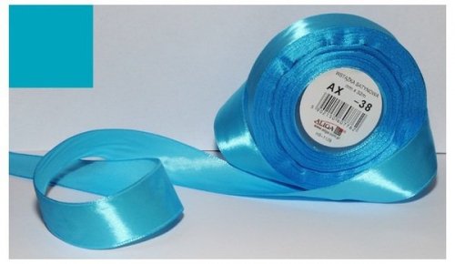 Wstążka satynowa miebieska-morska 6 mm 32 mb. AX06-38, Aliga
