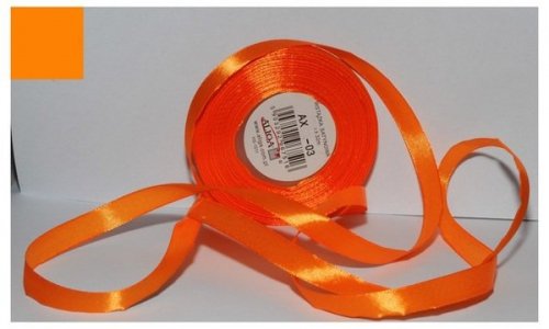 Wstążka satynowa pomarańczowa-jasna 25 mm 32 mb. AX25-03, Aliga