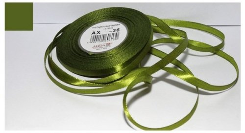 Wstążka satynowa zielona-ciemna 25 mm 32 mb. AX25-36, Aliga