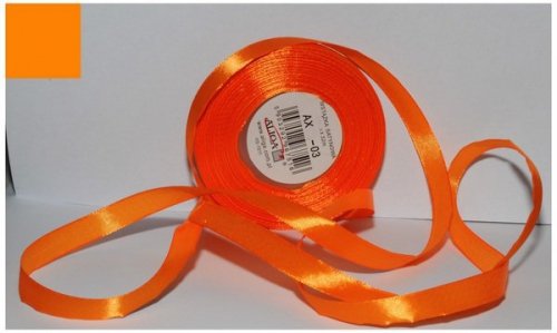 Wstążka satynowa pomarańczowa-jasna 6 mm 32 mb. AX06-03, Aliga