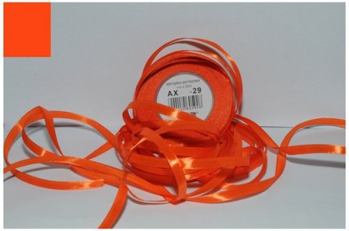 Wstążka satynowa pomarańczowa 12 mm 32 mb. AX12-29, Aliga