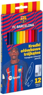 Kredki ołówkowe trójkątne 12-kol. FC Barcelona, Astra