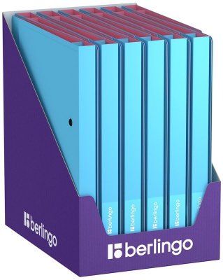 Segregator 2-ringowy Haze, 24mm, z wewnętrzną kieszonką, niebiesko-różowy, Berlingo