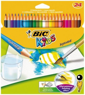 Kredki 24-kol. Aqacouleur, BiC