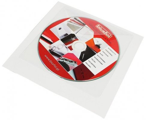 Kieszeń samoprzylepna na płyty cd z klapką 10 szt. , Biurfol