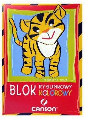 Blok rysunkowy kolorowy A4 10 k. 80g Tygrys, Canson