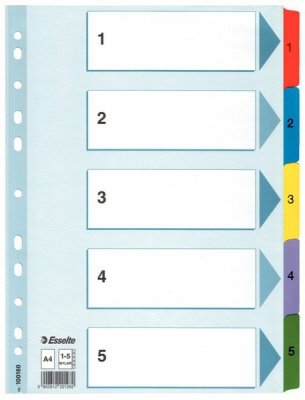 Przekładki A4 1-5 kol.Mylar, Esselte