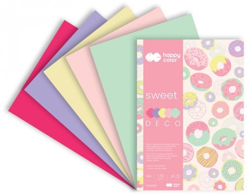 Blok Deco Sweet  A4 5 kol. 170 g/m2 20 ark., Happy Color