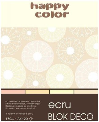 Blok Deco Ecru A5 4 kol. 170 g/m2 20 ark., Happy Color