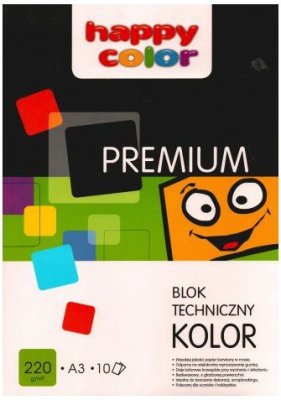 Blok techniczny kolor A3 10ark. 220g  Premium, Happy Color