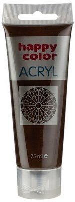 Farba akrylowa 75ml, ciemnobrązowy, Happy Color